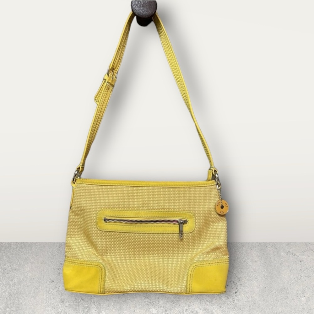 THE SAK Yellow Crochet Shoulder‎ Hobo Handbag  Small Purse  11 X 8 X 8.5